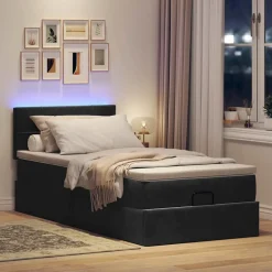 Bed poef met matras en LED's 80x200 cm fluweel><noscript><img width=
