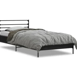 Bedframe bewerkt hout en metaal 90x200 cm>vidaXL Online