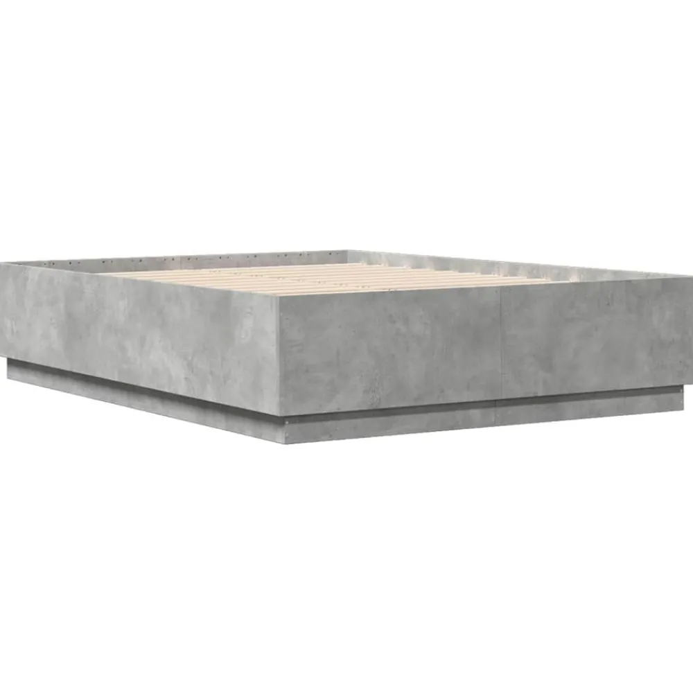 Bedden & Accessoires*vidaXL Bedframe bewerkt hout 160x200 cm Betongrijs