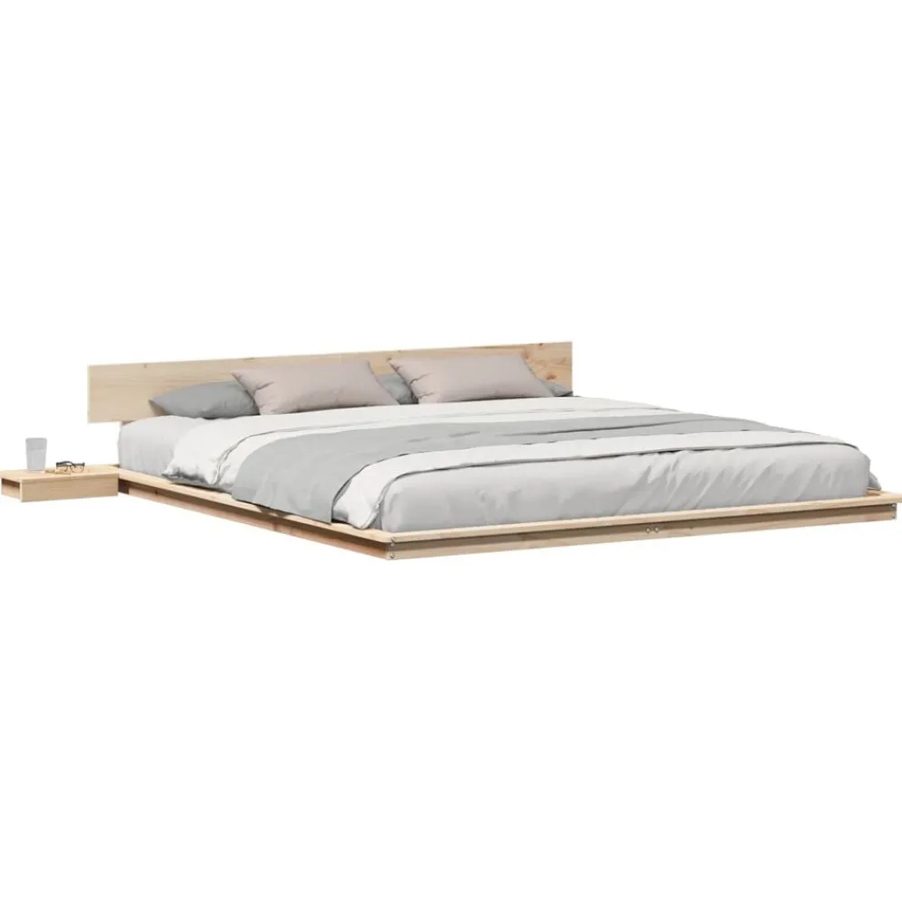 Bedden & Accessoires*vidaXL Bedframe Bruin 200 x 200 cm Hout Naturel