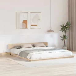 Bedden & Accessoires*vidaXL Bedframe Bruin 200 x 200 cm Hout Naturel