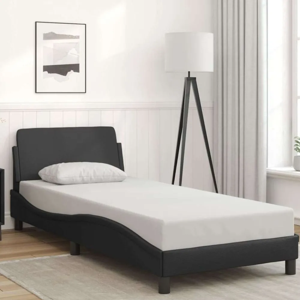 Bedden & Accessoires*vidaXL Bedframe "Dover" kunstleer 80x200 cm Zwart