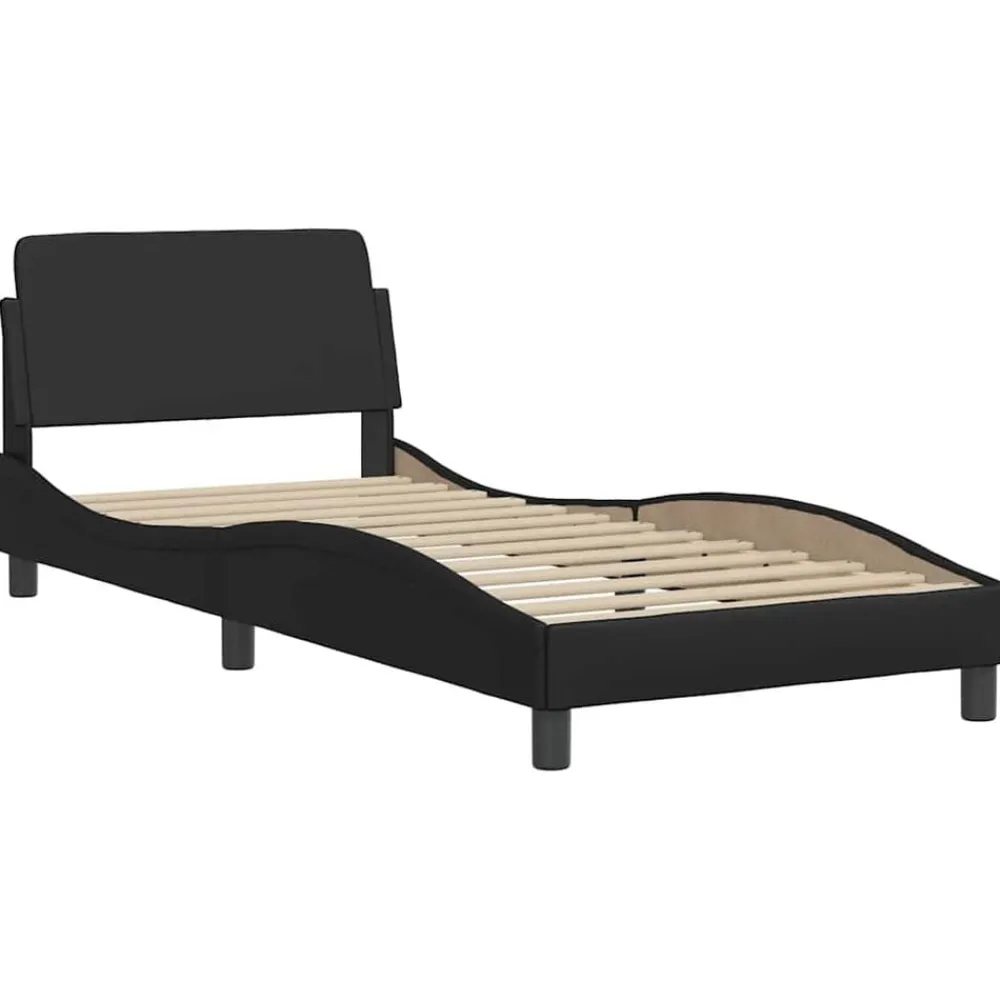 Bedden & Accessoires*vidaXL Bedframe "Dover" kunstleer 80x200 cm Zwart
