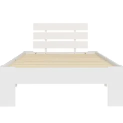 Bedden & Accessoires*vidaXL Bedframe massief grenenhout 90x200 cm Wit