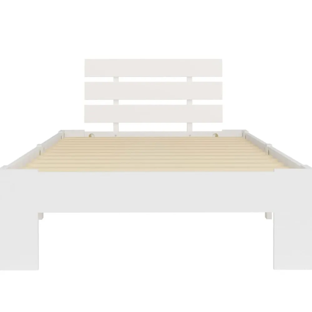 Bedden & Accessoires*vidaXL Bedframe massief grenenhout 90x200 cm Wit