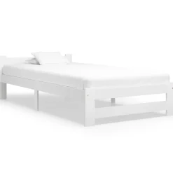 Bedden & Accessoires*vidaXL Bedframe massief grenenhout 90x200 cm Wit
