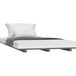 Bedden & Accessoires*vidaXL Bedframe massief grenenhout 90x200 cm Grijs