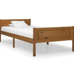 Bedden & Accessoires*vidaXL Bedframe massief grenenhout 100x200 cm Honingbruin
