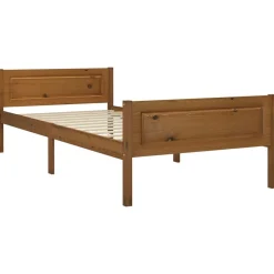 Bedden & Accessoires*vidaXL Bedframe massief grenenhout 100x200 cm Honingbruin