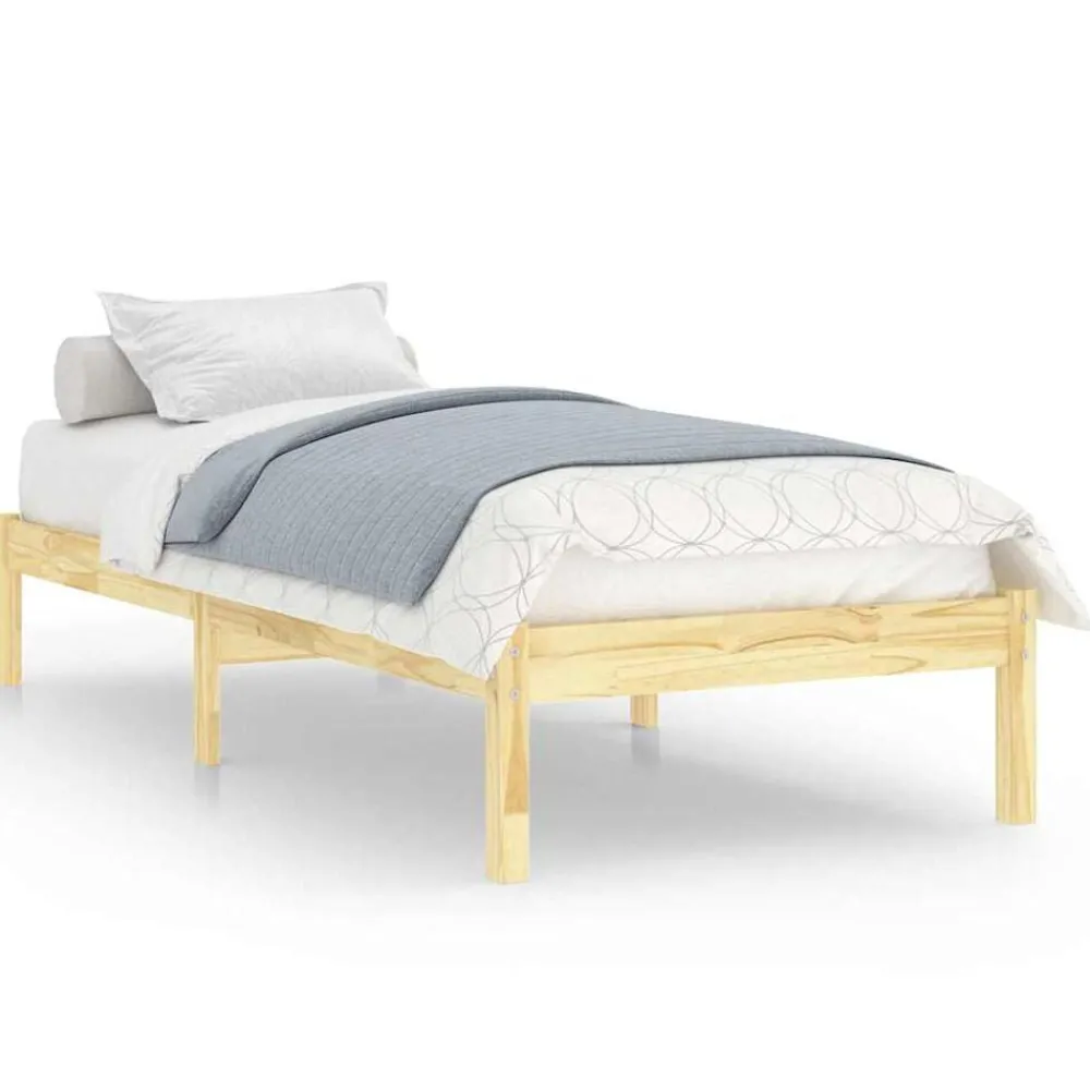 Bedframe massief hout 75x190 cm>vidaXL Hot