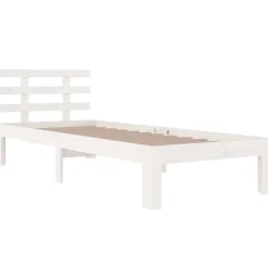 Bedden & Accessoires*vidaXL Bedframe massief hout 75x190 cm Wit