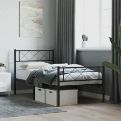 Bedframe met hoofd- en voeteneinde metaal 75x190 cm>vidaXL Outlet
