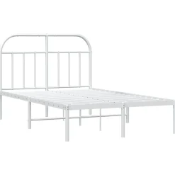 Bedden & Accessoires*vidaXL Bedframe met hoofdbord metaal 120x200 cm Wit