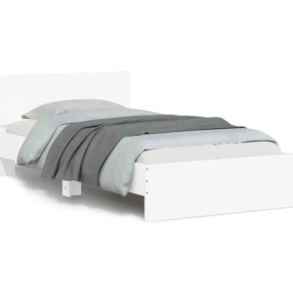 Bedframe met hoofdbord bewerkt hout 100x200 cm>vidaXL Best