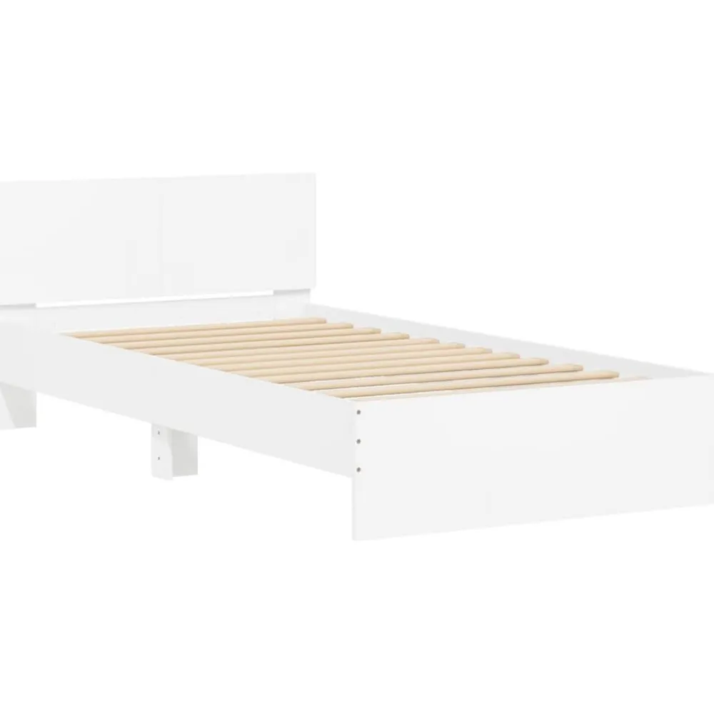 Bedframe met hoofdbord bewerkt hout 100x200 cm>vidaXL Best