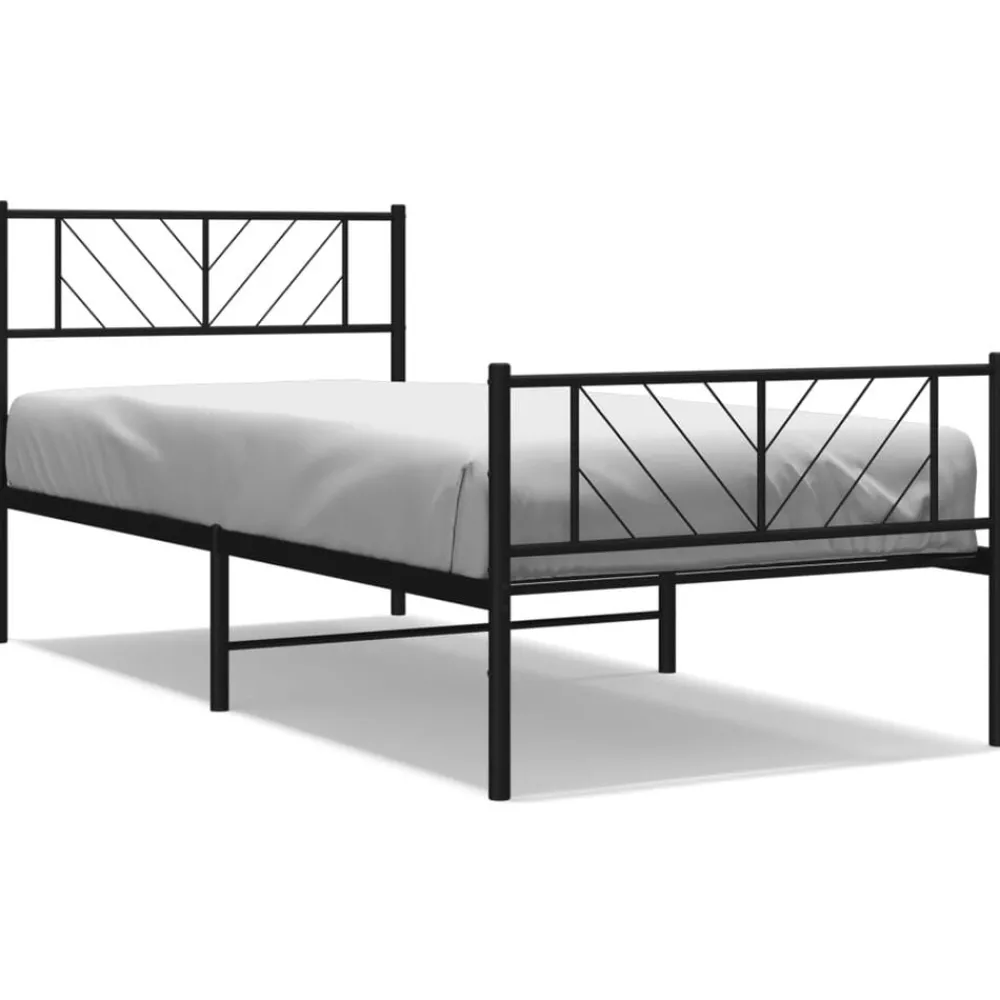 Bedframe met hoofd- en voeteneinde metaal 75x190 cm>vidaXL New