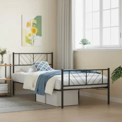 Bedframe met hoofd- en voeteneinde metaal 75x190 cm>vidaXL New
