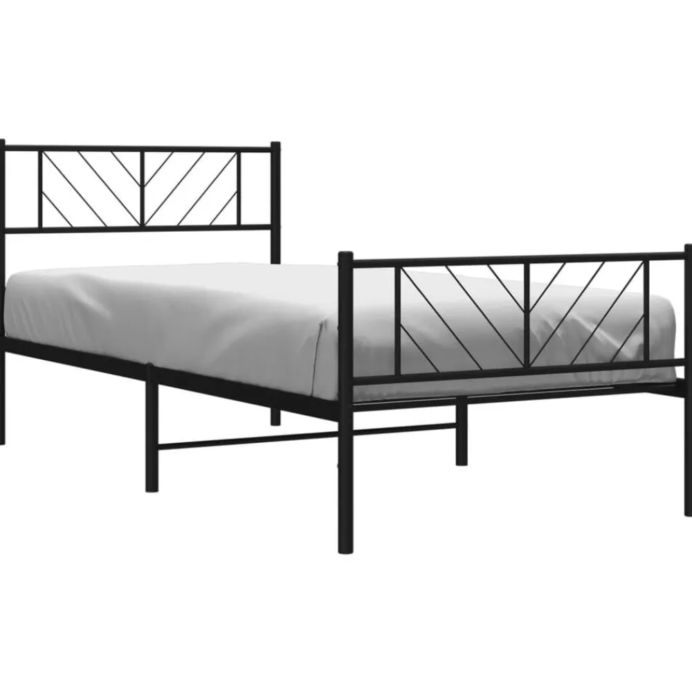 Bedframe met hoofd- en voeteneinde metaal 75x190 cm>vidaXL New