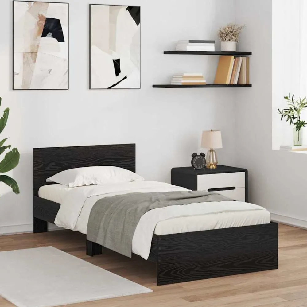 Bedframe met hoofdeinde 100 x 200 cm Bewerkt hout>vidaXL Sale