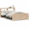Bedframe met hoofdbord massief grenenhout 120x200 cm>vidaXL Sale
