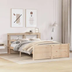 Bedframe met hoofdbord massief grenenhout 120x200 cm>vidaXL Sale