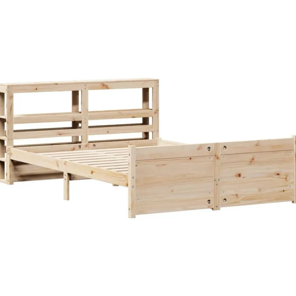 Bedframe met hoofdbord massief grenenhout 120x200 cm>vidaXL Sale