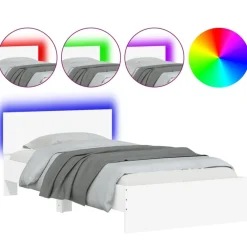 Bedframe met hoofdbord en LED-verlichting 100x200 cm>vidaXL Best