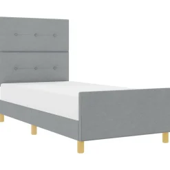 Bedden & Accessoires*vidaXL Bedframe met hoofdeinde 80 x 200 cm Stof Lichtgrijs