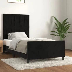 Bedden & Accessoires*vidaXL Bedframe met hoofdeinde fluweel 80x200 cm Zwart