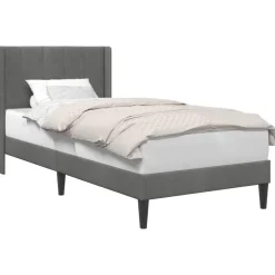 Bedden & Accessoires*vidaXL Bedframe met hoofdeinde 80 x 200 cm Fluweel Donkergrijs