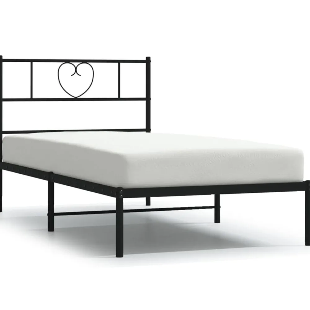 Bedframe met hoofdbord metaal 75x190 cm>vidaXL Best