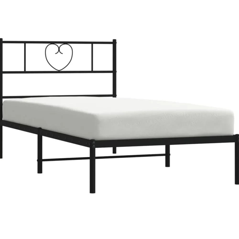 Bedframe met hoofdbord metaal 75x190 cm>vidaXL Best
