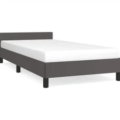 Bedden & Accessoires*vidaXL Bedframe met hoofdeinde zonder matras 80x200 cm Grijs