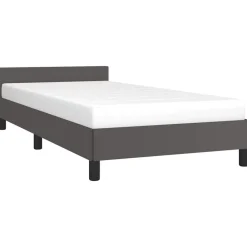 Bedden & Accessoires*vidaXL Bedframe met hoofdeinde zonder matras 80x200 cm Grijs