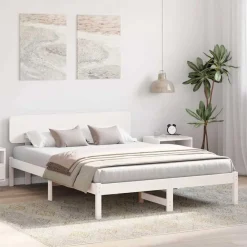 Bedframe met hoofdeinde 200 x 200 cm Massief grenenhout><noscript><img width=