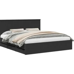 Meubelsets*vidaXL Bedframe met lade met opslag 200 x 200 cm Ingenieurshout Zwart