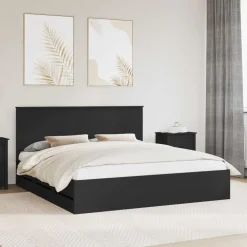Meubelsets*vidaXL Bedframe met lade met opslag 200 x 200 cm Ingenieurshout Zwart