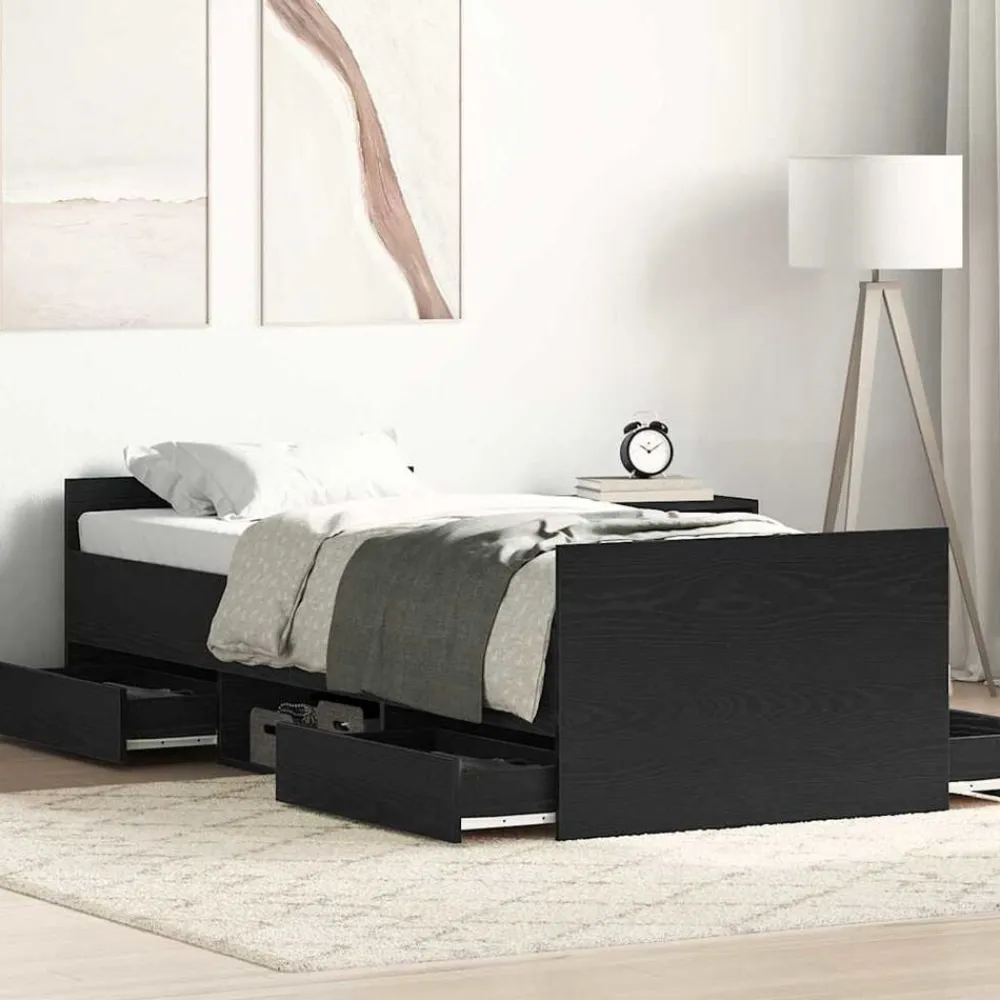 Bedframe met lade 193 x 78 x 50 cm Bewerkt hout>vidaXL New