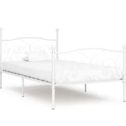 Bedden & Accessoires*vidaXL Bedframe met lattenbodem metaal 90x200 cm Wit