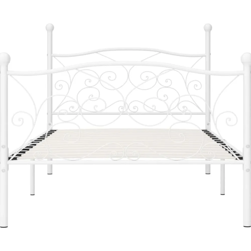 Bedden & Accessoires*vidaXL Bedframe met lattenbodem metaal 90x200 cm Wit