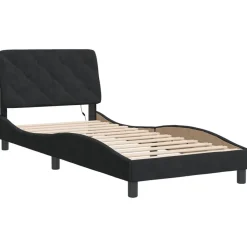 Bedframe met LED zonder matras fluweel 80x200 cm><noscript><img width=