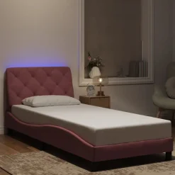Bedframe met LED zonder matras fluweel 80x200 cm>vidaXL