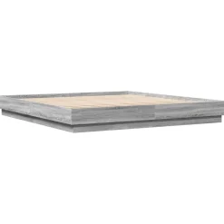 Bedden & Accessoires*vidaXL Bedframe met LED-verlichting eikenkleur 200x200 cm Grijs sonoma