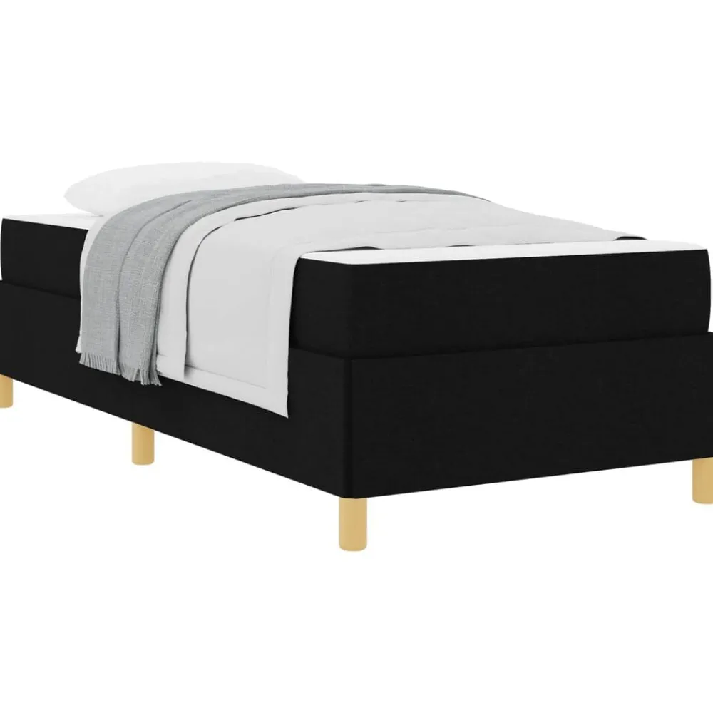 Bedden & Accessoires*vidaXL Bedframe met matras 80 x 200 cm Stof Zwart