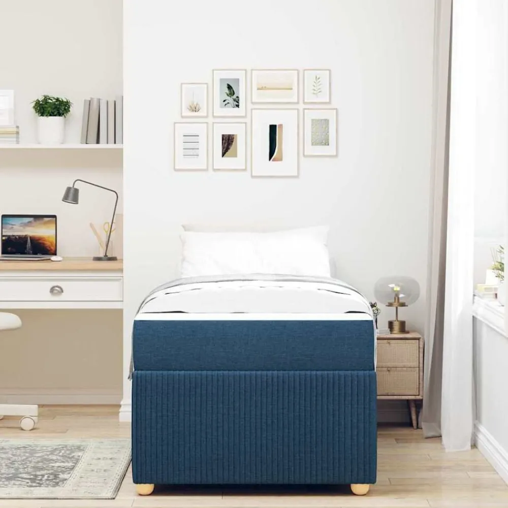 Bedframe met matras 80 x 200 cm Stof>vidaXL Online