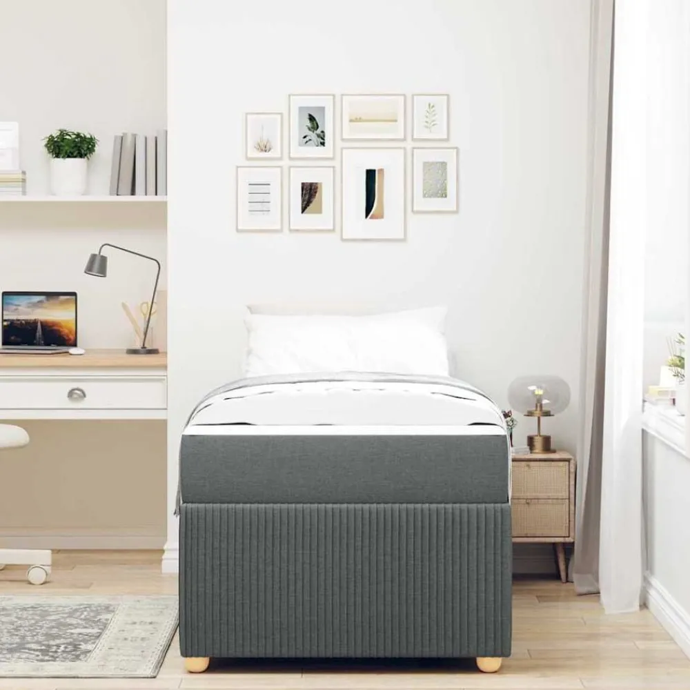 Bedframe met matras 80 x 200 cm Stof>vidaXL Hot