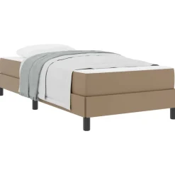 Bedden & Accessoires*vidaXL Bedframe met matras 80 x 200 cm Stof Cappuccino