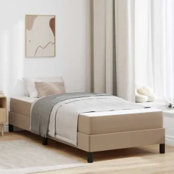 Bedden & Accessoires*vidaXL Bedframe met matras 80 x 200 cm Stof Cappuccino