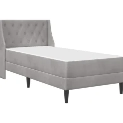 Bedden & Accessoires*vidaXL Bedframe met matras 80 x 200 cm Fluweel Lichtgrijs