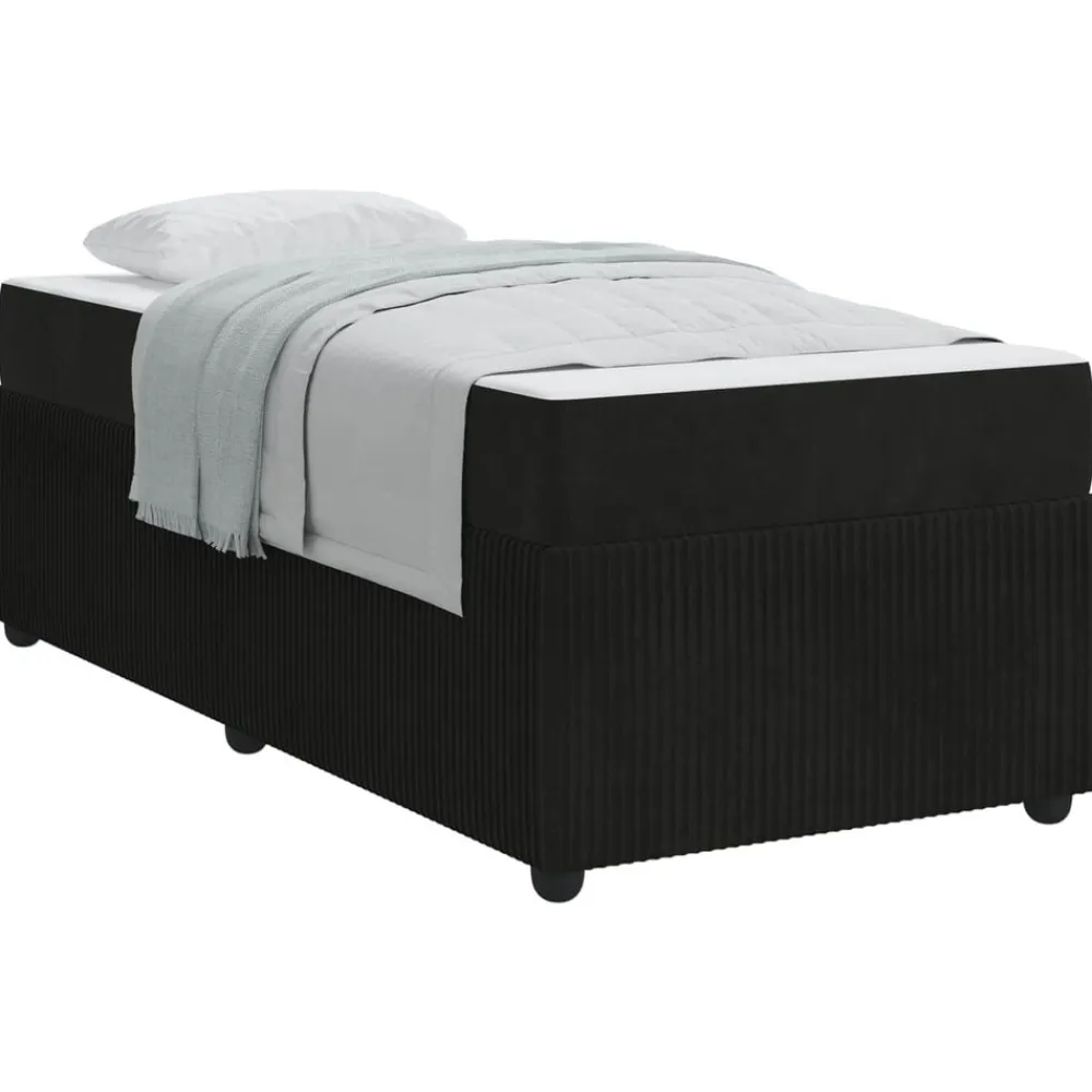 Bedden & Accessoires*vidaXL Bedframe met matras 80 x 200 cm Stof Zwart